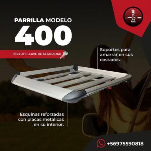 Parrilla de aluminio 130 x 90 cms con llave de seguridad